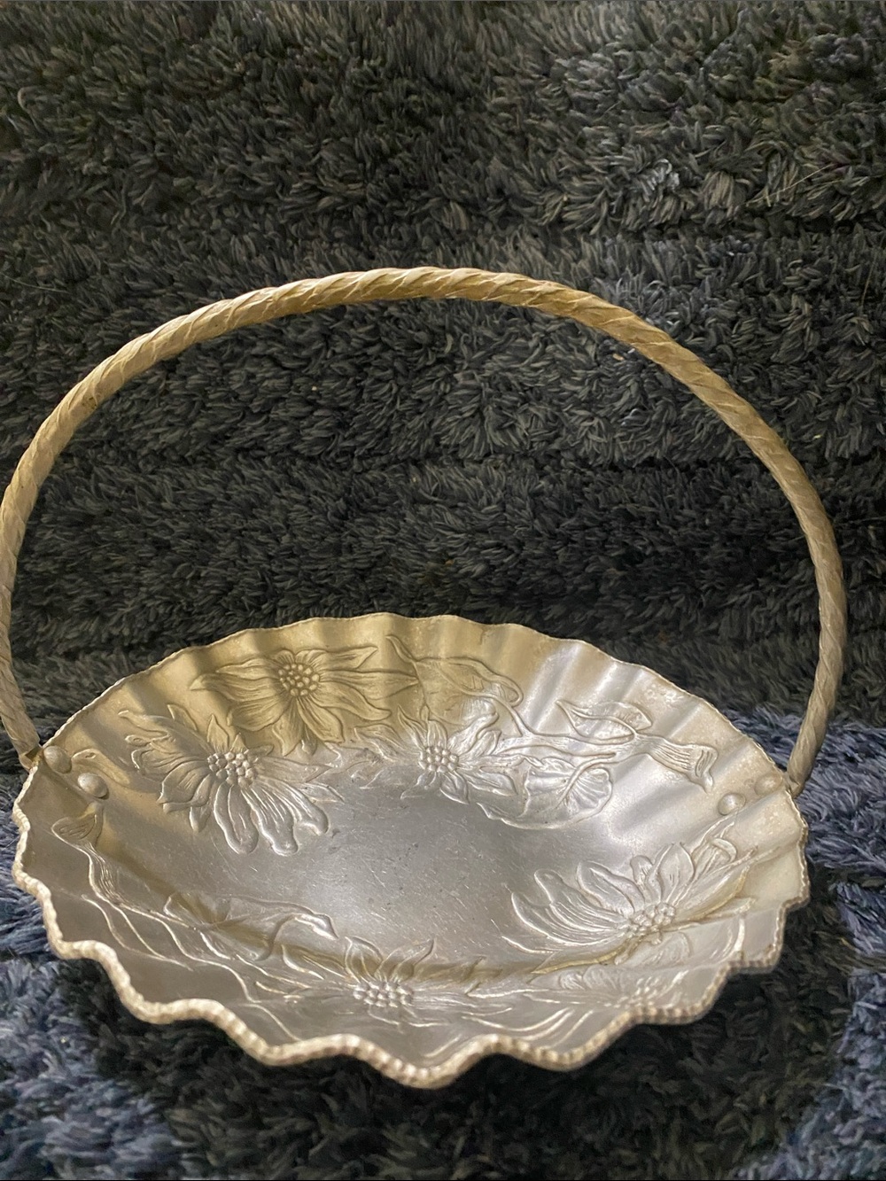 Decorative Floral Metal Basket - Picture 3 of 3